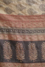Load image into Gallery viewer, Beige Bagh Print Silk Saree
