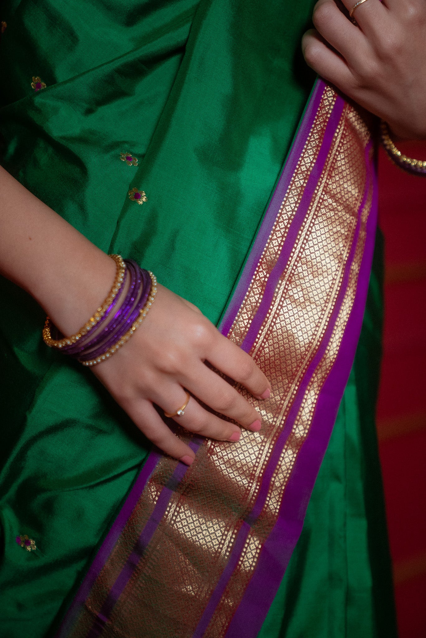 Green Mooga Silk Paithani Saree
