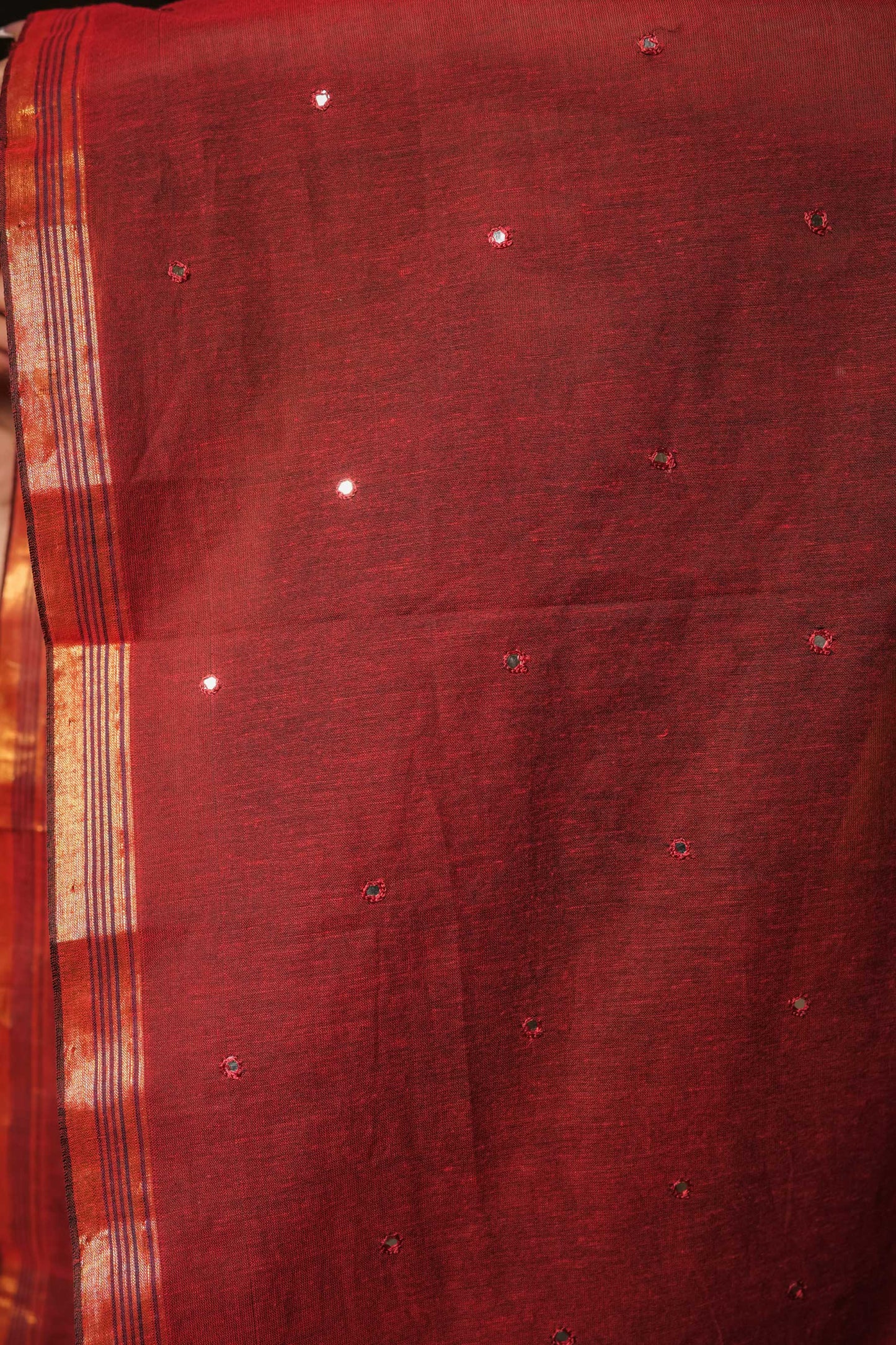 Maroon Soft Cotton Saree