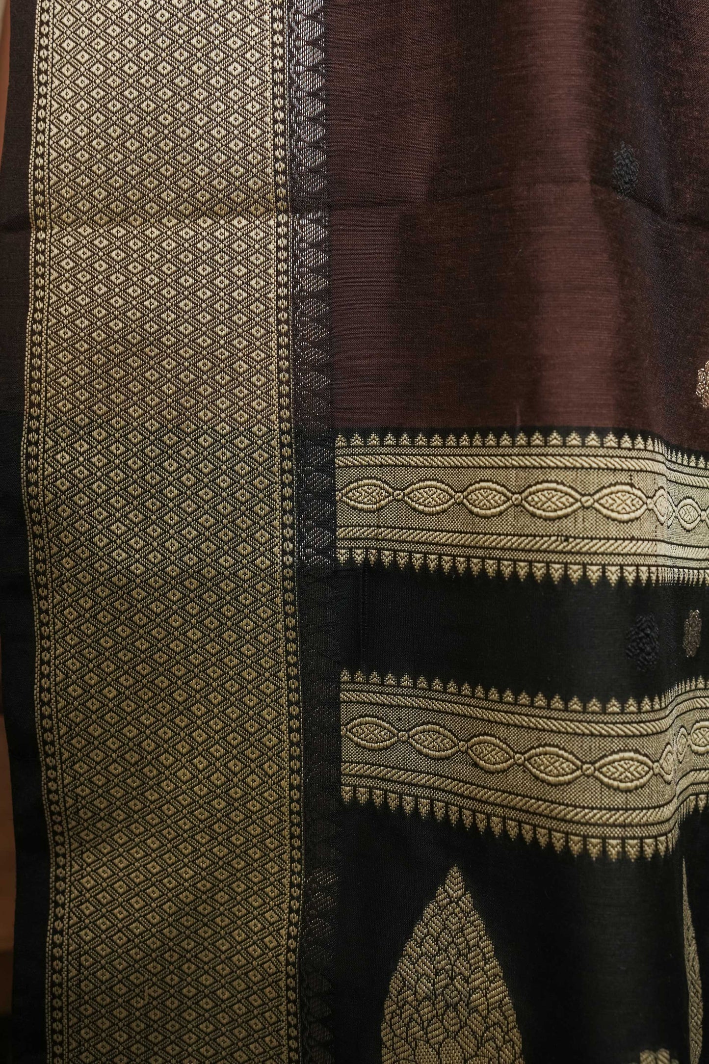 Brown Handloom Cotton Silk Saree