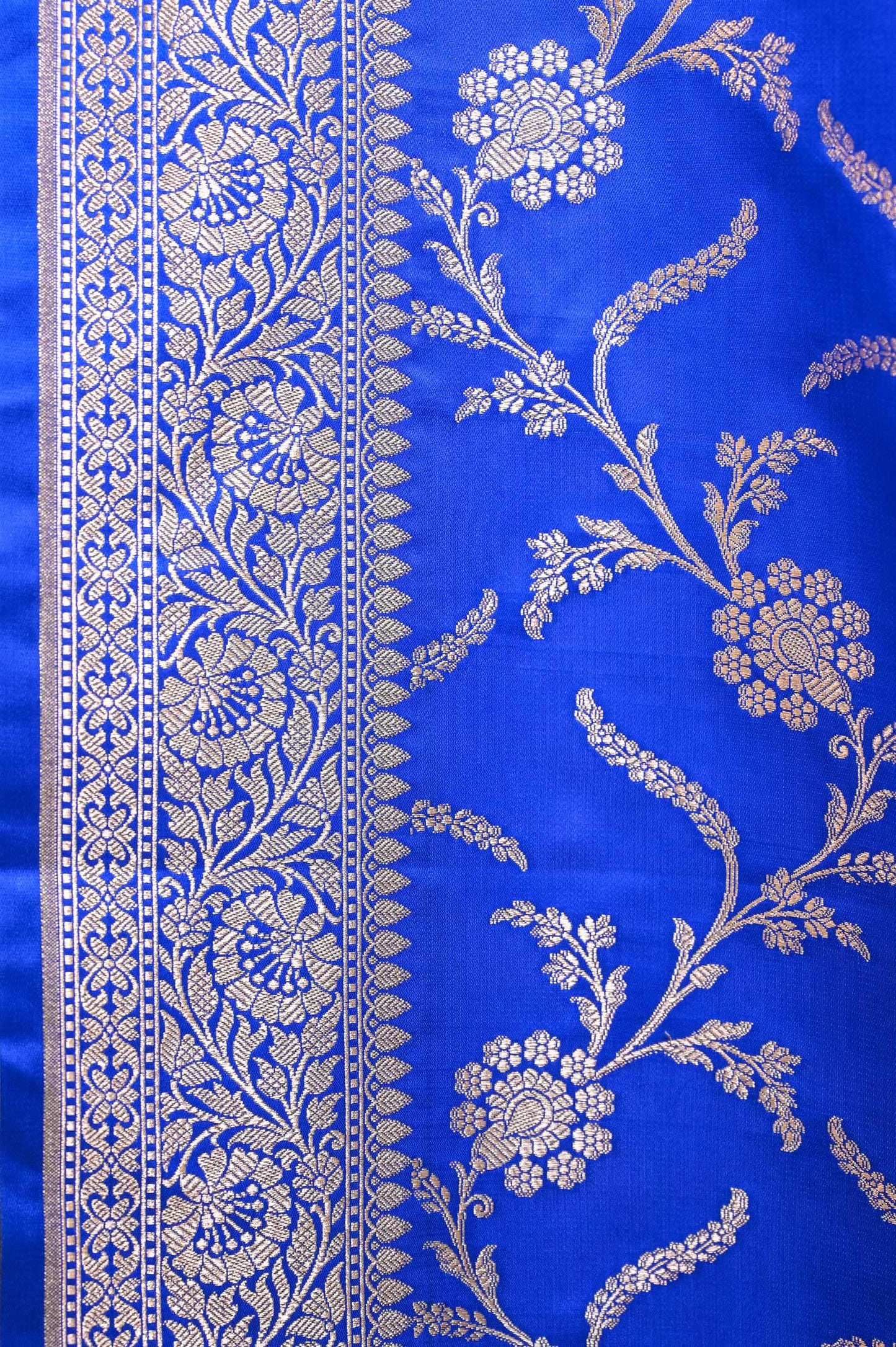 Blue Katan Silk Banarasi Saree