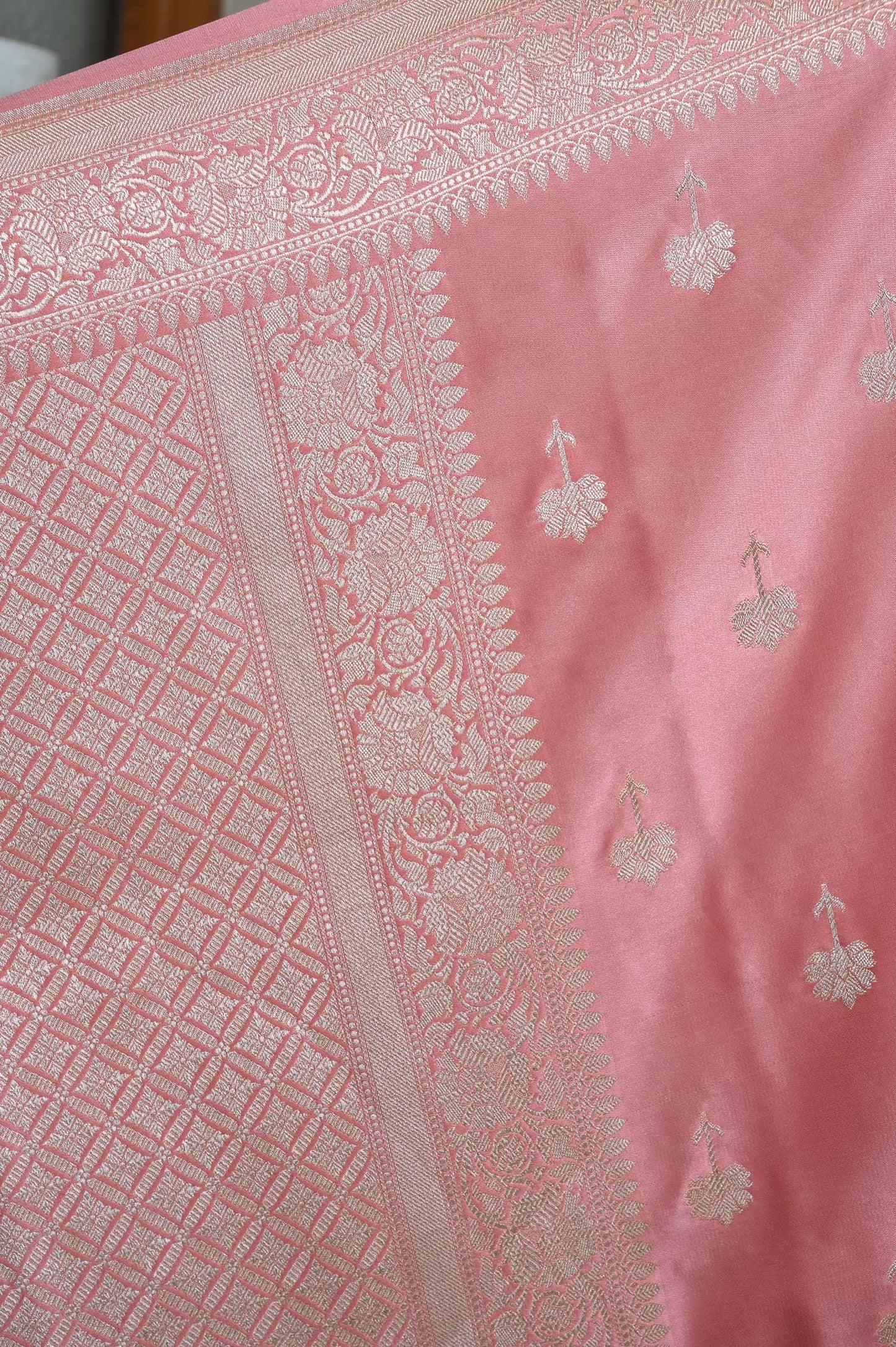 Pastel Pink Katan Silk Banarasi Saree