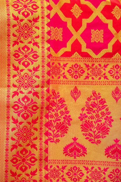 Banarasi Silk Saree Pink & Red