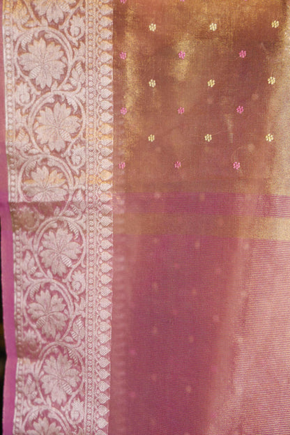 Chanderi Tissue Saree Rose Pink