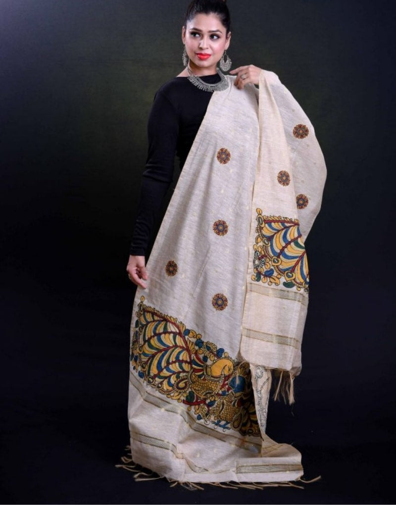 Chanderi Dupatta With Gold Thread