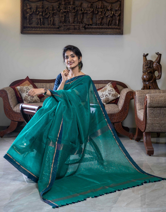 Green & Blue Silk Saree