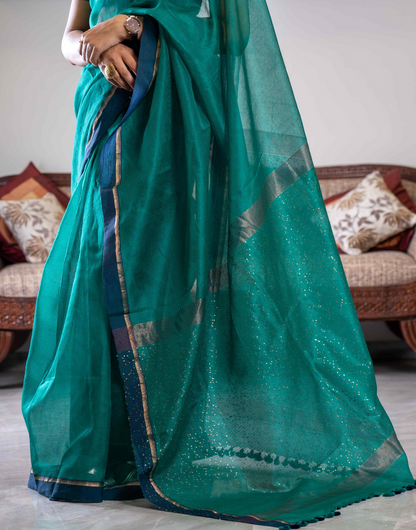 Green & Blue Silk Saree