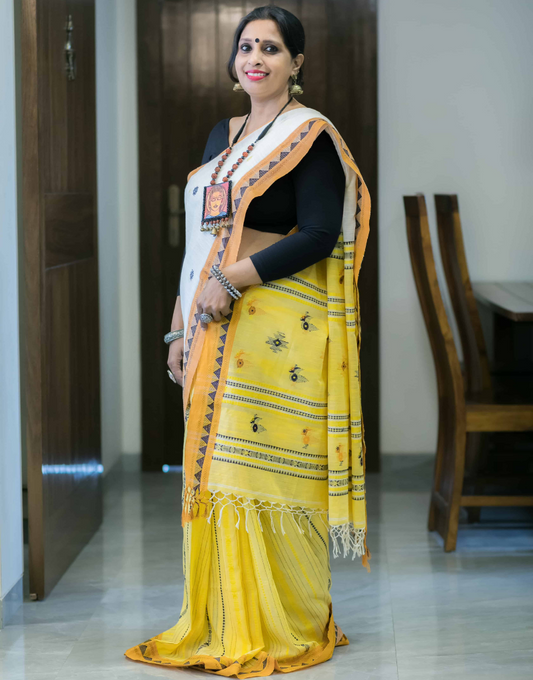 Lemon Yellow Soft cotton Saree