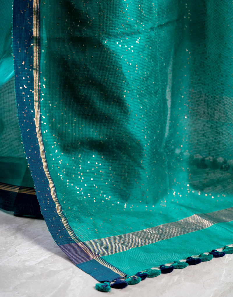 Green & Blue Silk Saree