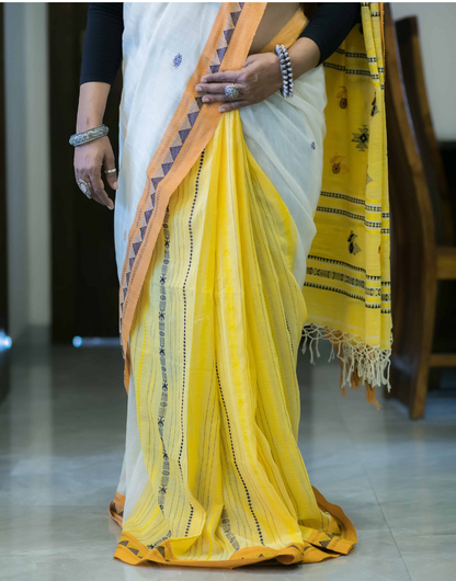 Lemon Yellow Soft cotton Saree