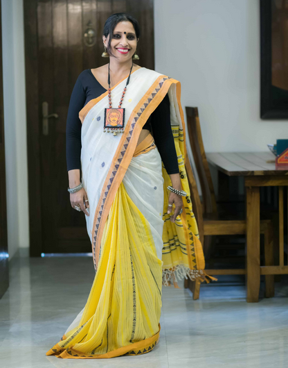 Lemon Yellow Soft cotton Saree