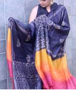 Load image into Gallery viewer, Black Tussar Paisley Dupatta
