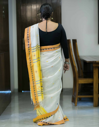 Lemon Yellow Soft cotton Saree