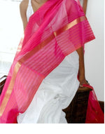 Load image into Gallery viewer, Pink Maheshwari Paisleys &amp; Zari Border
