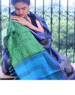 Load image into Gallery viewer, Blue Green Tussar Paisley Dupatta
