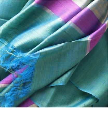 Green Dupian Silk Yellow Pink Border