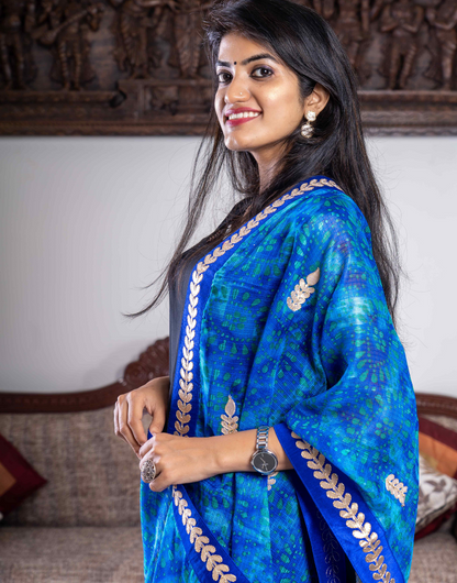 Kota Silk Peacock Color Dupatta