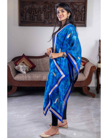 Kota Silk Peacock Color Dupatta