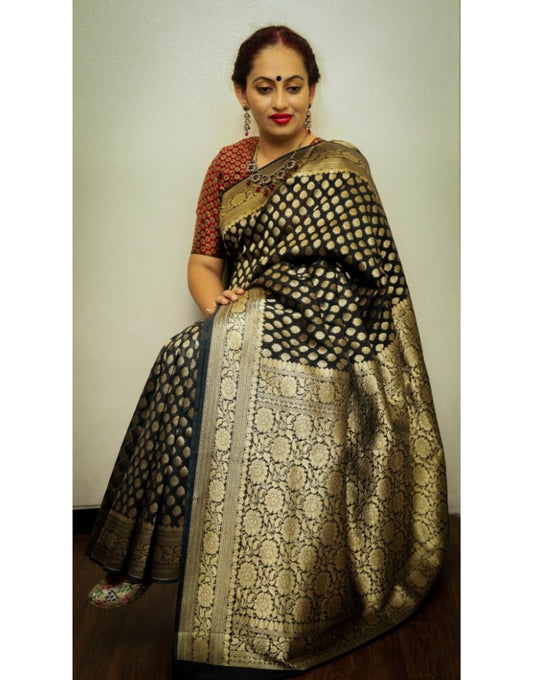 Handloom Silk Saree (Black)