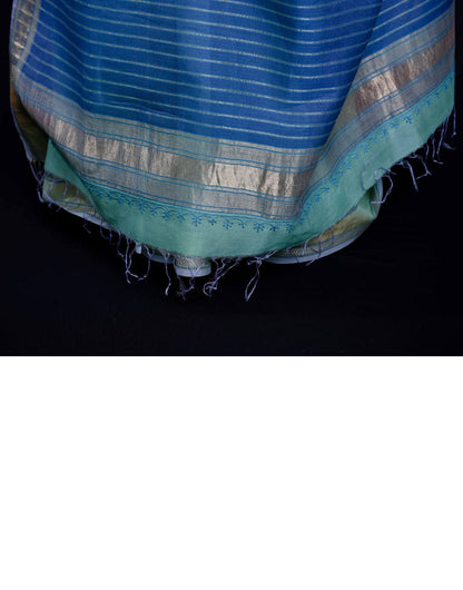 Maheshwari Saree (Light Green & Blue)