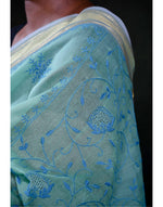 Load image into Gallery viewer, Maheshwari Saree (Light Green &amp; Blue)
