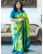 Load image into Gallery viewer, Green and Blue Tussar Silk Saree
