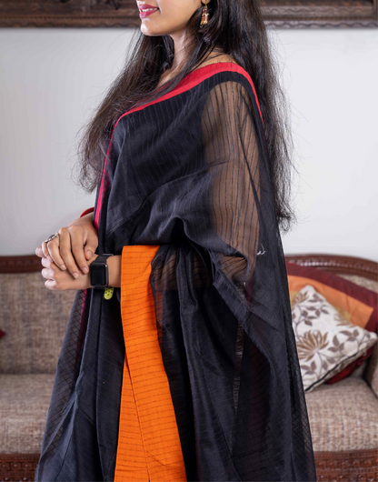 Soft cottons Black Geecha Dupatta