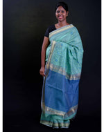 Load image into Gallery viewer, Maheshwari Saree (Light Green &amp; Blue)
