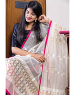 Load image into Gallery viewer, Supernet Cream &amp; Pink Dupatta
