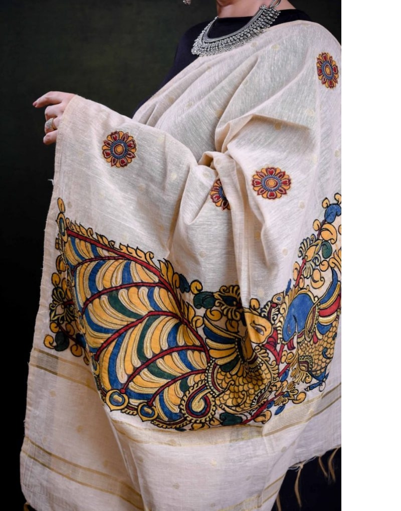 Chanderi Dupatta With Gold Thread