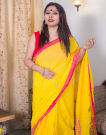Load image into Gallery viewer, Yellow Jamdani  Soft Cotton Saree
