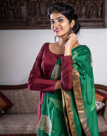 Green & Golden Dupatta