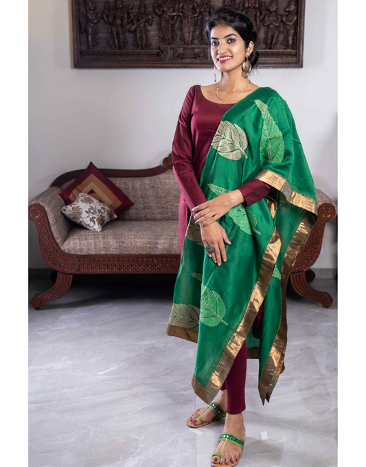 Green & Golden Dupatta