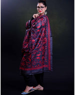 Load image into Gallery viewer, Tussar Dupatta (Grey &amp; Red)
