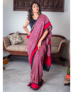 Load image into Gallery viewer, Red Moonga Tussar Saree with Patola Print
