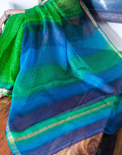 Peacock Color Kota Silk Saree