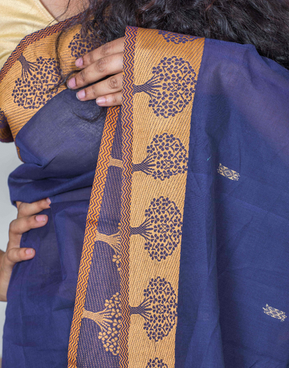 Dark Blue Cotton Saree