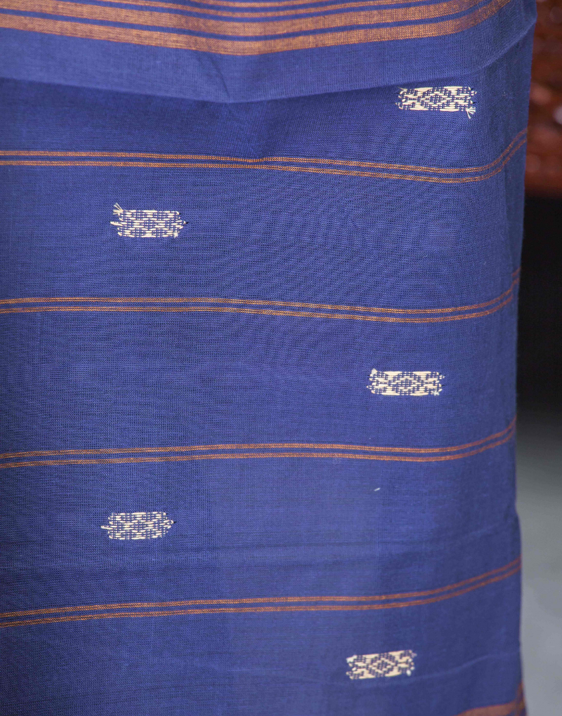 Dark Blue Cotton Saree