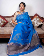 Load image into Gallery viewer, Maheshwari Saree (Blue Colour)
