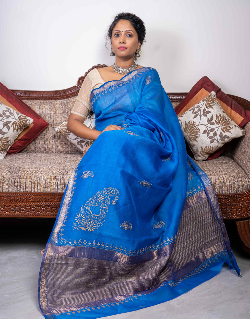 Maheshwari Saree (Blue Colour)