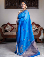 Load image into Gallery viewer, Maheshwari Saree (Blue Colour)
