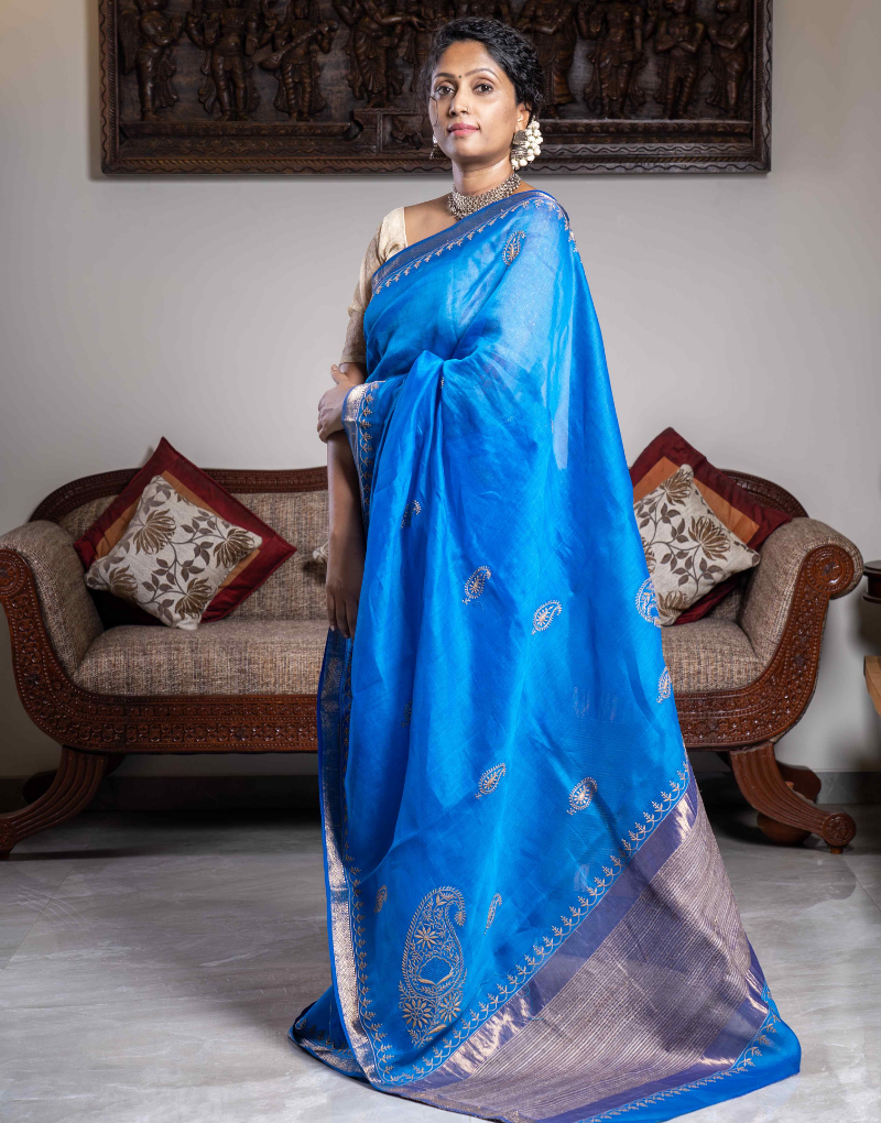 Maheshwari Saree (Blue Colour)