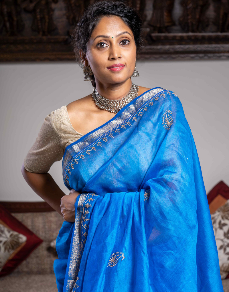 Maheshwari Saree (Blue Colour)