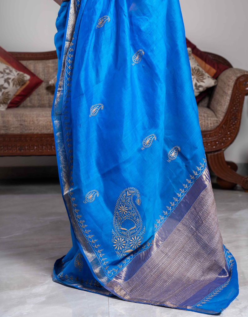 Maheshwari Saree (Blue Colour)