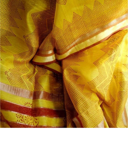 Mustard & Brown Maheshwari Silk Dupatta