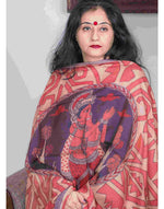 Load image into Gallery viewer, Desi Tussar/Brown And Black/ Ganpati Dupatta
