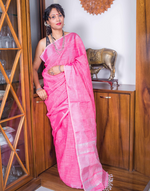 Load image into Gallery viewer, Pink Soft Cotton Saree
