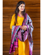 Load image into Gallery viewer, Geecha Pink and Green Floral Dupatta
