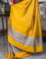 Load image into Gallery viewer, Yellow Geecha Silk Saree
