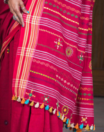 Load image into Gallery viewer, Red Lambani Tribal Soft Cotton Saree
